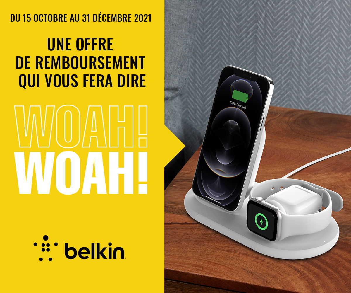25% remboursés sur l'achat de produits charge, audio ou câbles Belkin