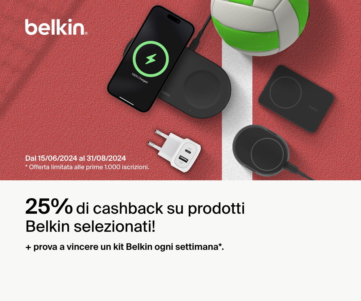 25% di cashback su prodotti Belkin selezionati !